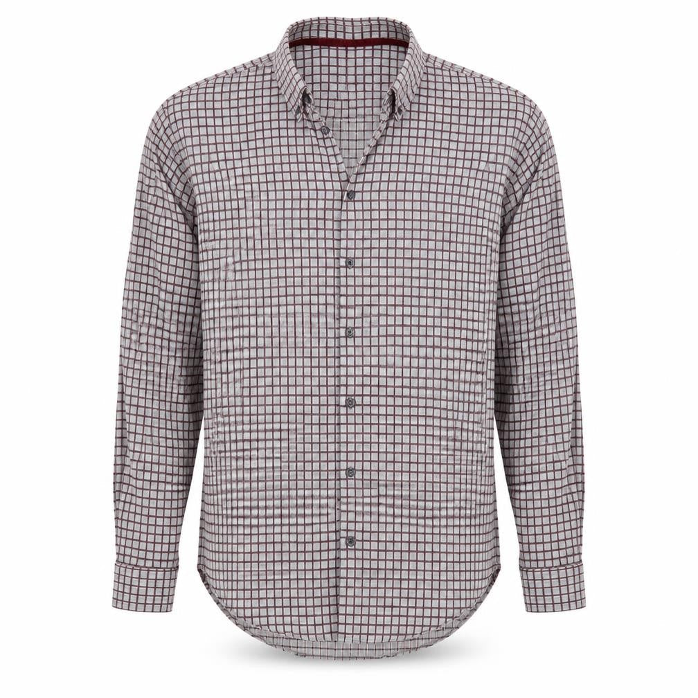 Mens UK Size 16 collezione Grey  Button-Up Long Sleeve Casual Shirt
