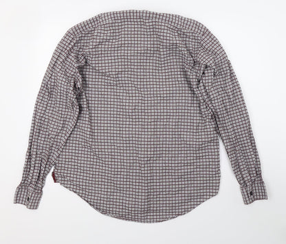 Mens UK Size 16 collezione Grey  Button-Up Long Sleeve Casual Shirt