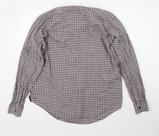 Mens UK Size 16 collezione Grey  Button-Up Long Sleeve Casual Shirt
