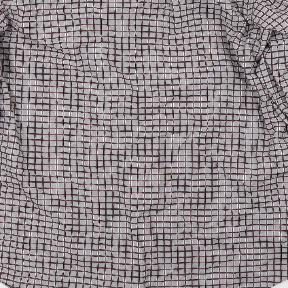 Mens UK Size 16 collezione Grey  Button-Up Long Sleeve Casual Shirt