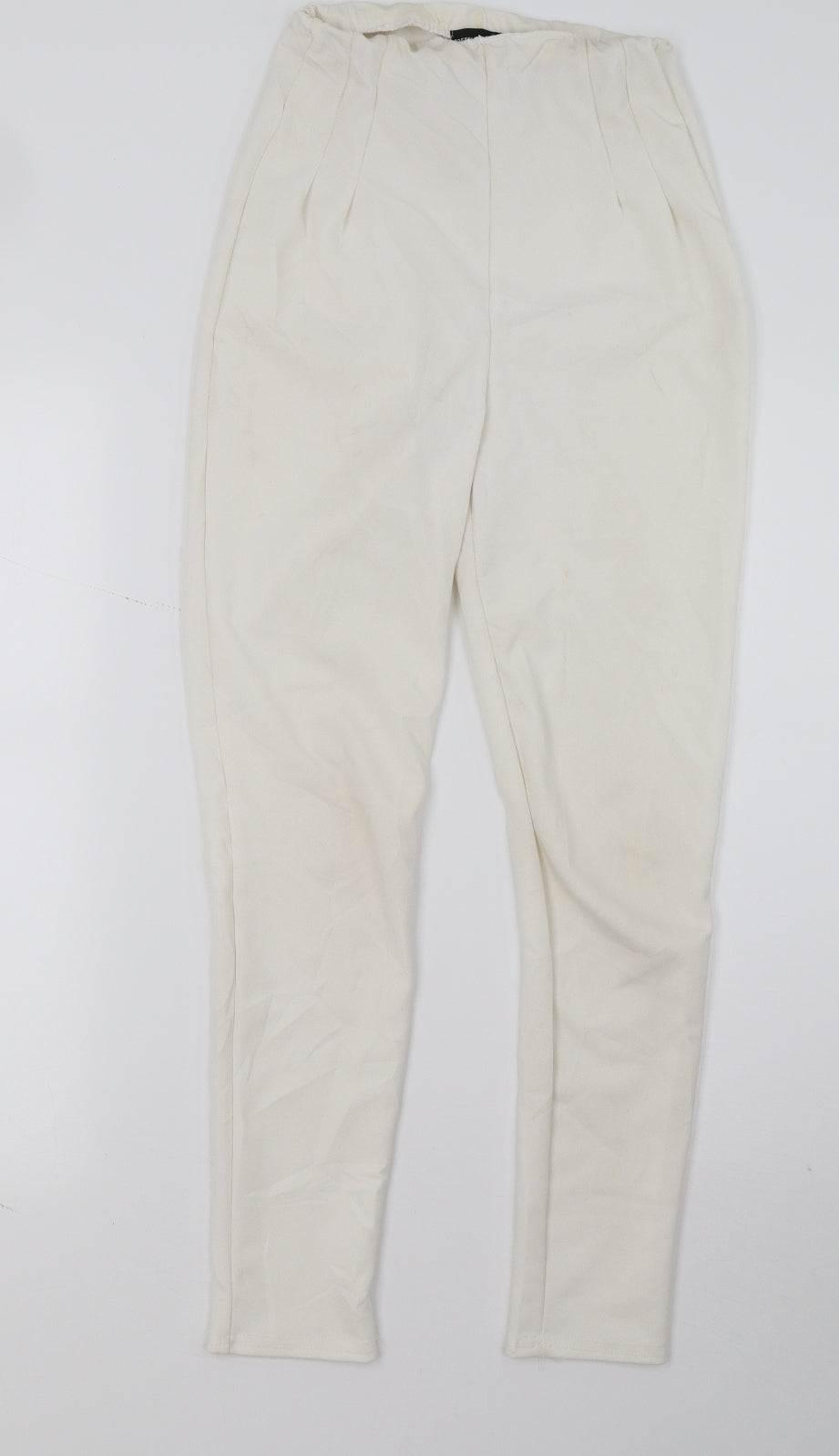 Womens UK Size 6 PRETTYLITTLETHING Regular Fit  Ivory Trousers