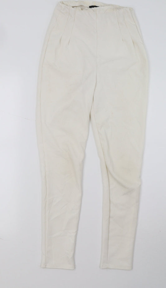 Womens UK Size 6 PRETTYLITTLETHING Regular Fit  Ivory Trousers