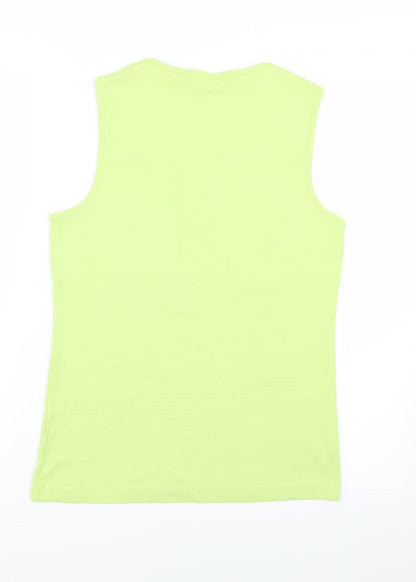 Womens UK Size S Bm Casual Green Basic Tank