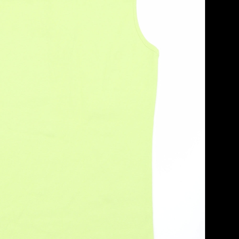 Womens UK Size S Bm Casual Green Basic Tank