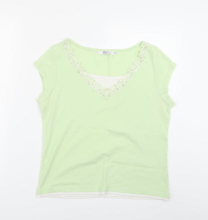 Womens UK Size M M&Co Green Basic Blouse
