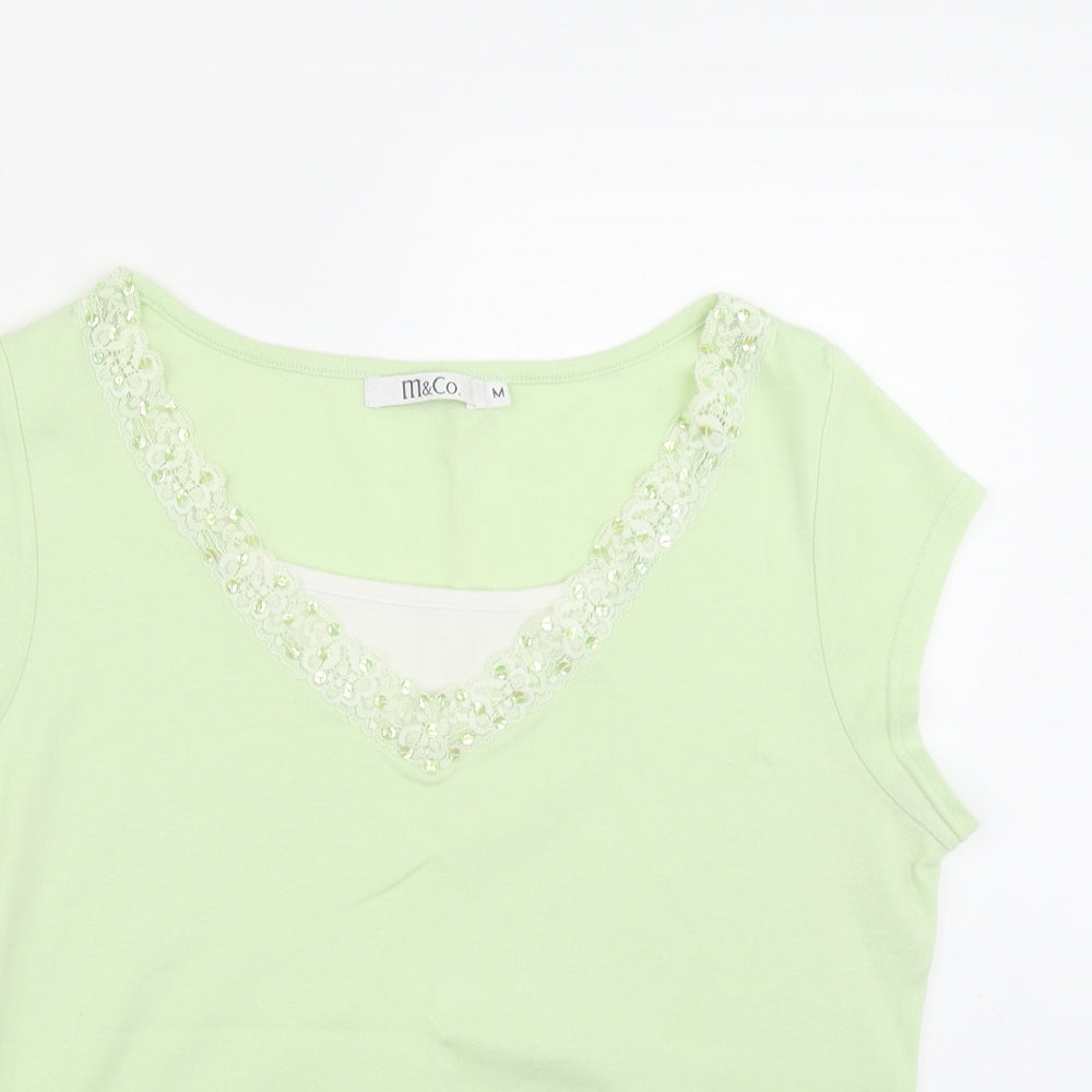 Womens UK Size M M&Co Green Basic Blouse