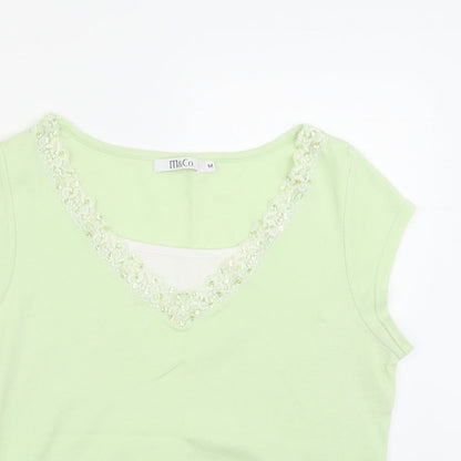 Womens UK Size M M&Co Green Basic Blouse