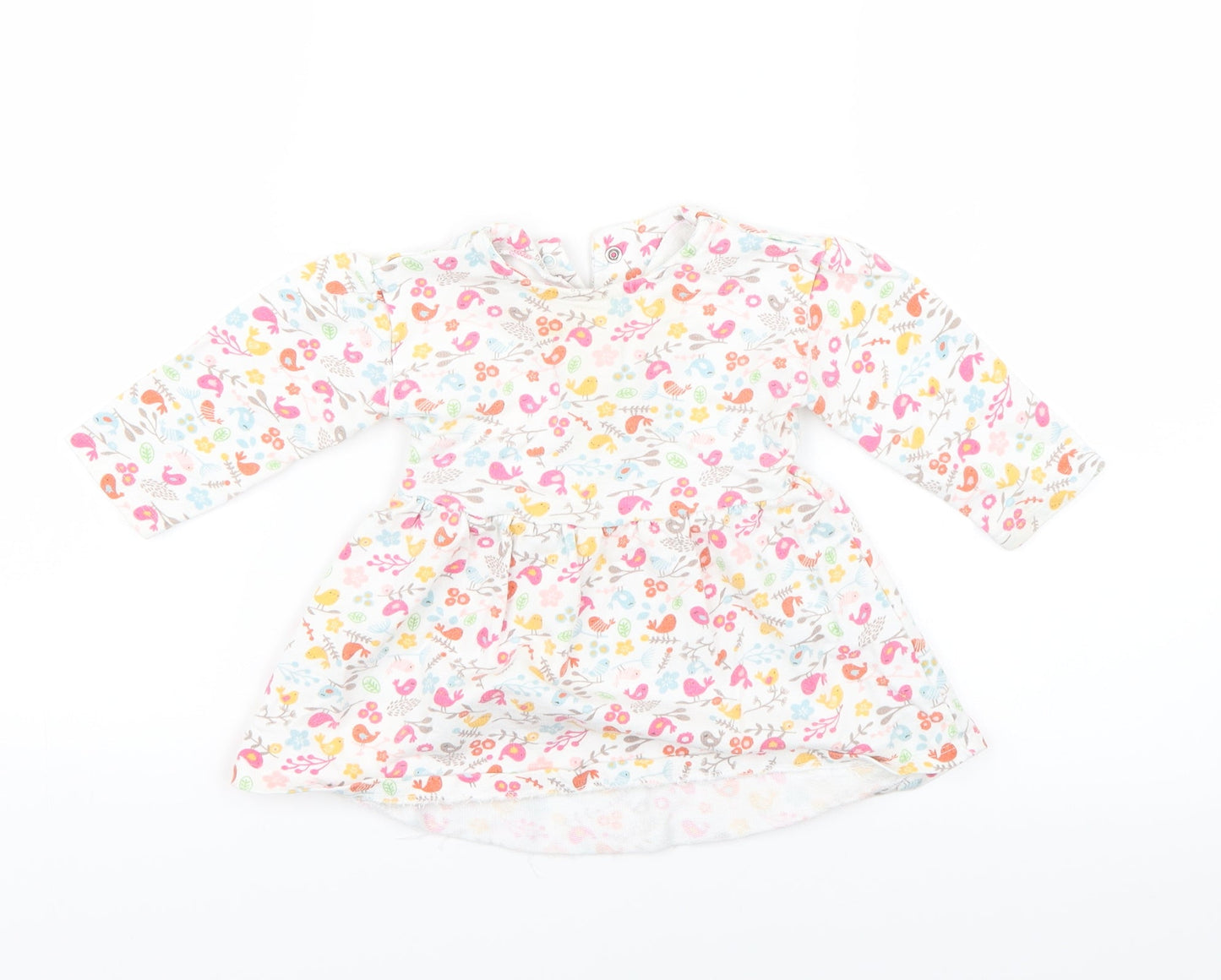 Mothercare Girls White Floral  Fit & Flare  Size 3-6 Months