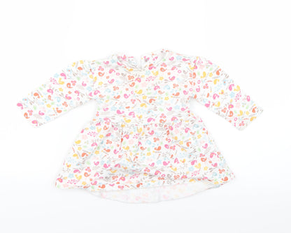 Mothercare Girls White Floral  Fit & Flare  Size 3-6 Months