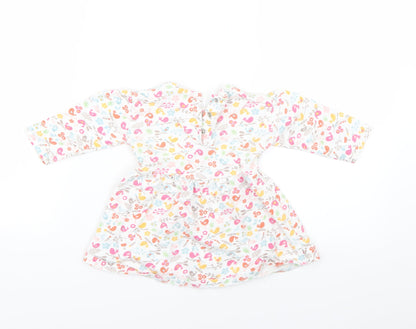 Mothercare Girls White Floral  Fit & Flare  Size 3-6 Months