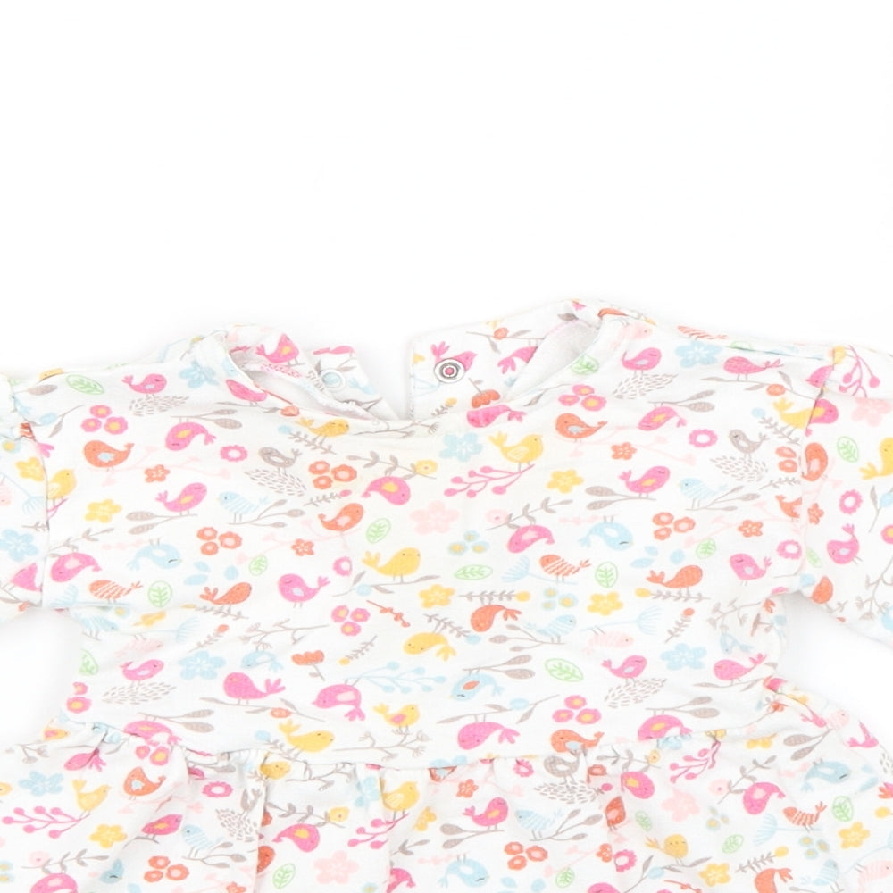 Mothercare Girls White Floral  Fit & Flare  Size 3-6 Months