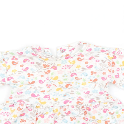 Mothercare Girls White Floral  Fit & Flare  Size 3-6 Months