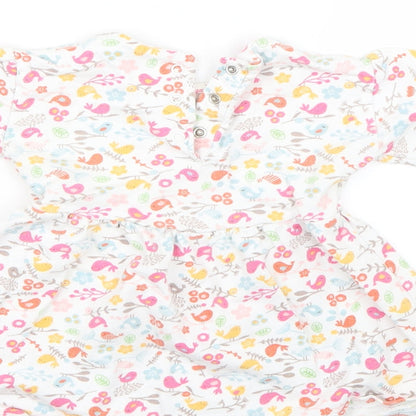 Mothercare Girls White Floral  Fit & Flare  Size 3-6 Months