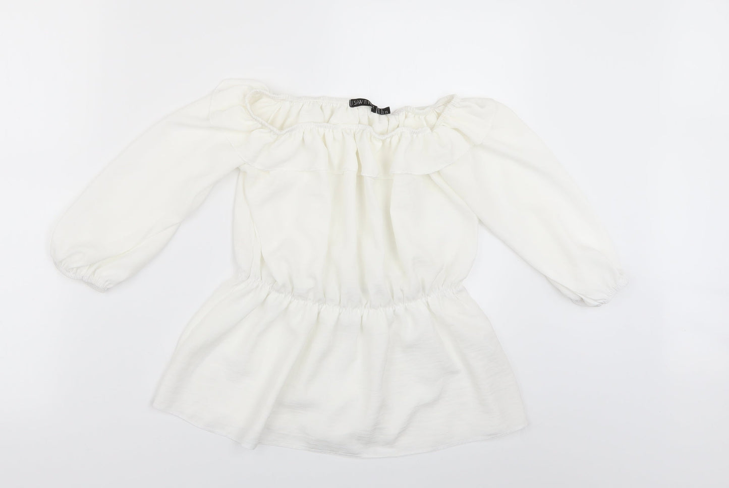 I SAW IT FIRST Womens White   Basic Blouse Size 8