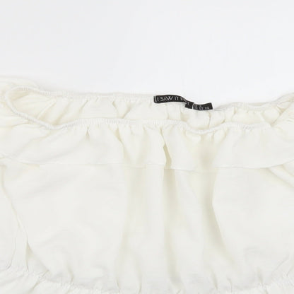 I SAW IT FIRST Womens White   Basic Blouse Size 8