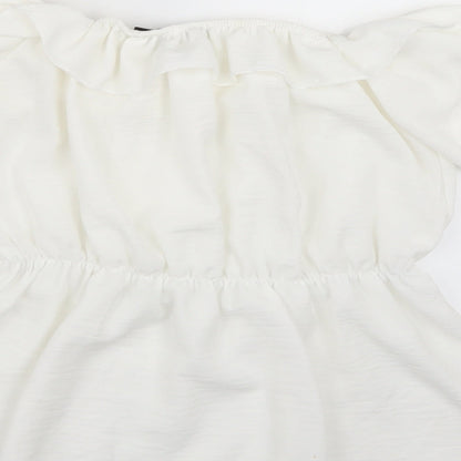 I SAW IT FIRST Womens White   Basic Blouse Size 8