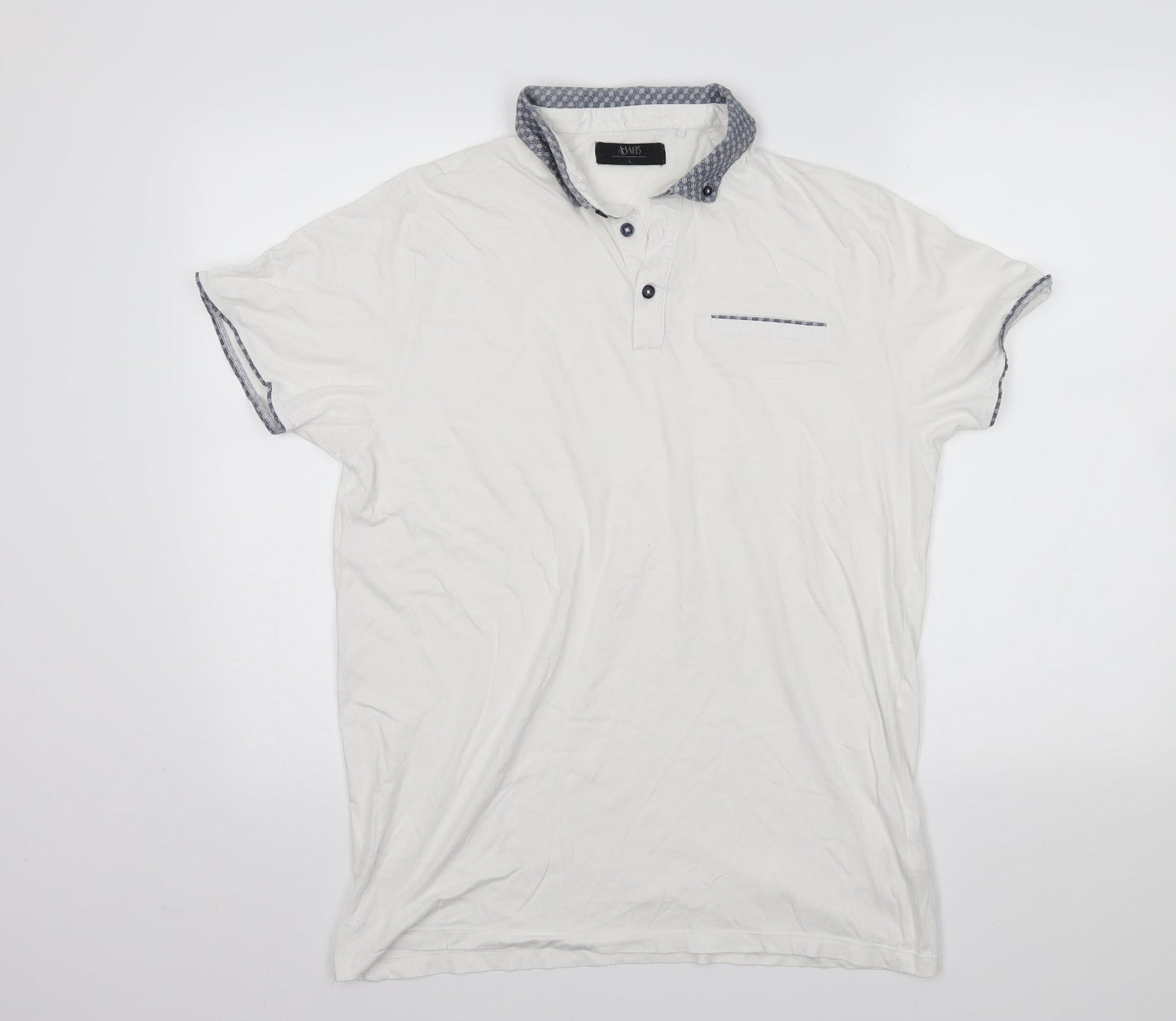 ACW85 Mens White    Polo Size L