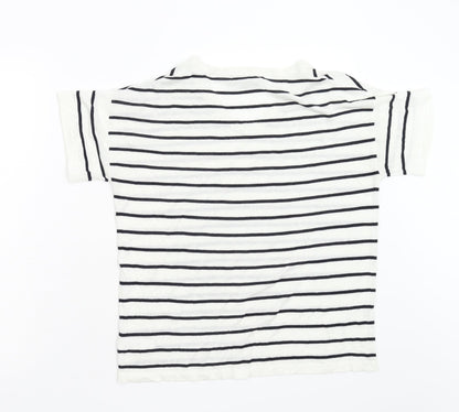 F&F Womens White Striped  Pullover Jumper Size 6