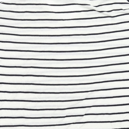 F&F Womens White Striped  Pullover Jumper Size 6