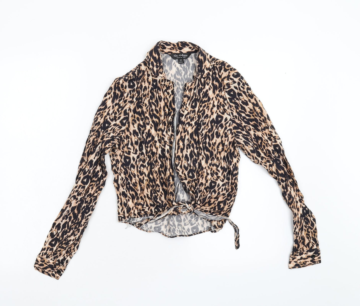Miss Selfridge Womens Multicoloured Animal Print  Basic Blouse Size 6