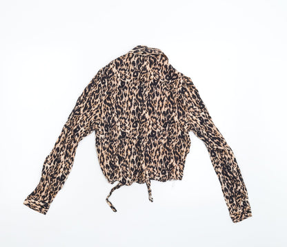 Miss Selfridge Womens Multicoloured Animal Print  Basic Blouse Size 6