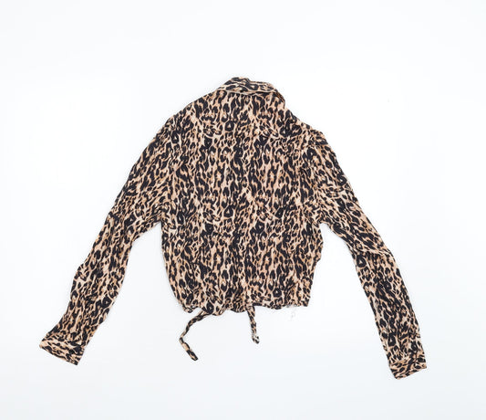 Miss Selfridge Womens Multicoloured Animal Print  Basic Blouse Size 6