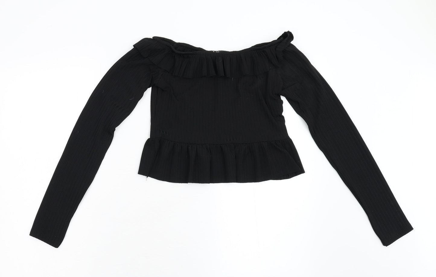 LX London Womens Black   Cropped Blouse Size 12