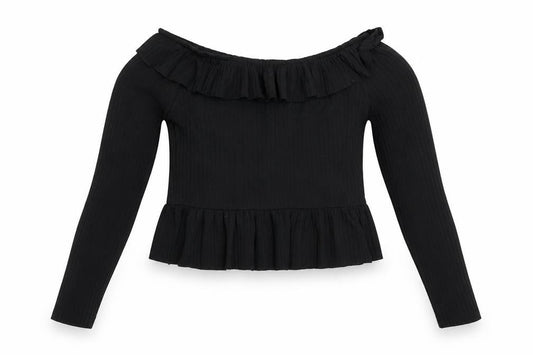LX London Womens Black   Cropped Blouse Size 12