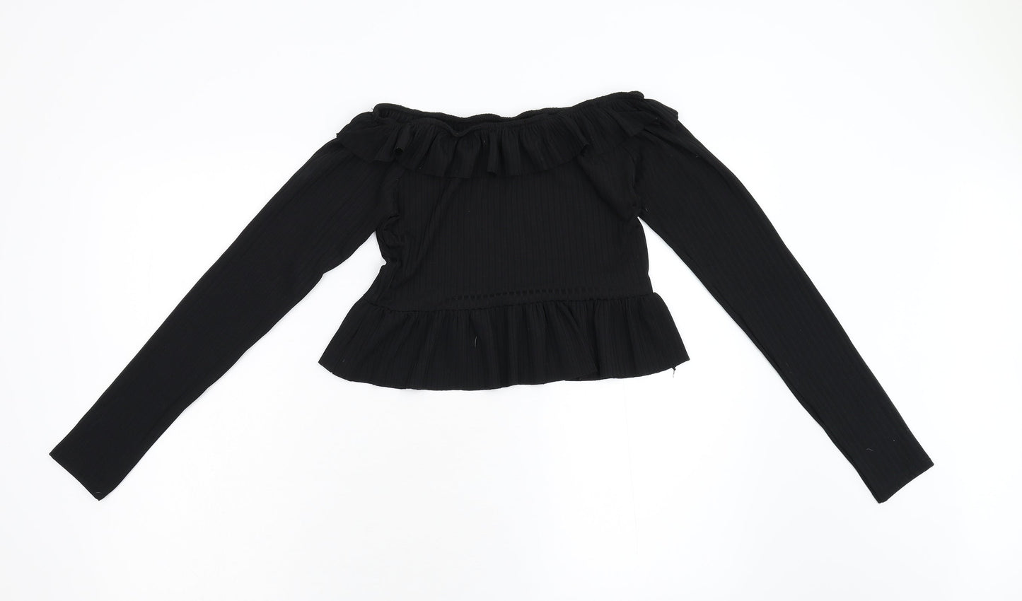 LX London Womens Black   Cropped Blouse Size 12
