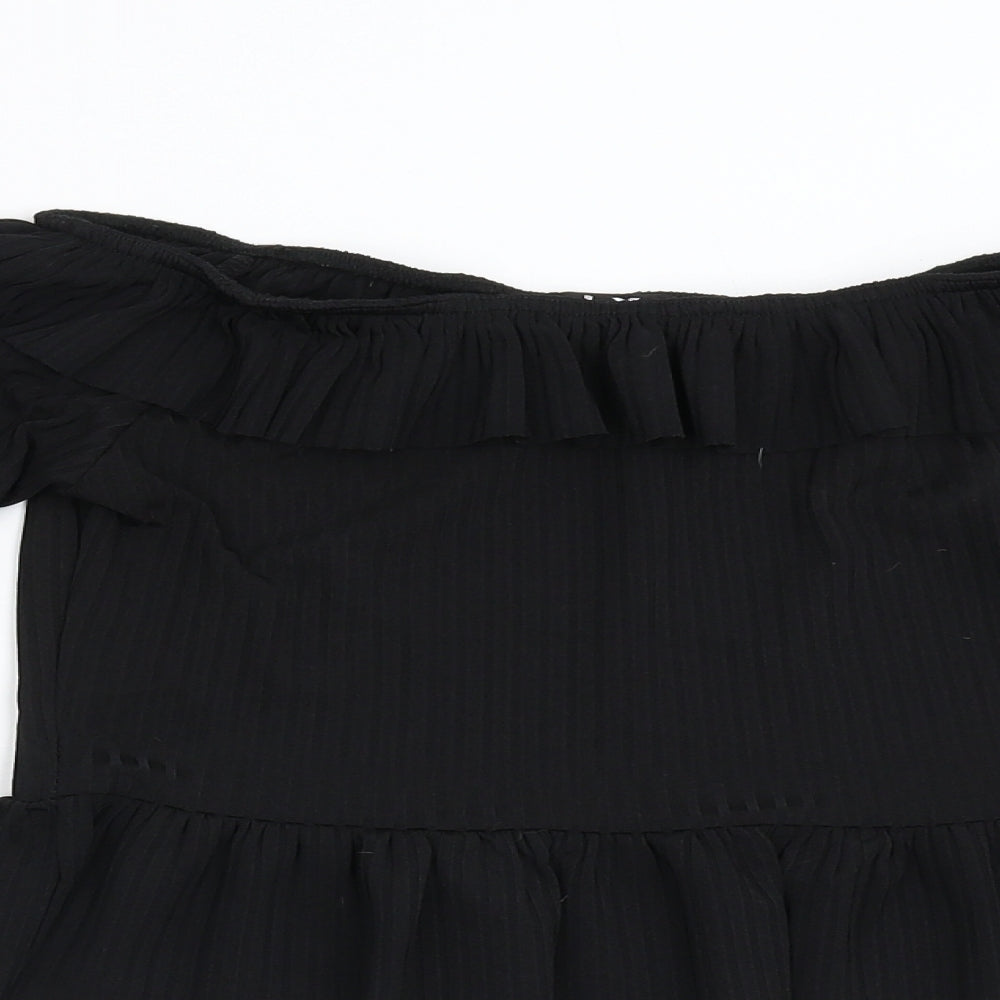 LX London Womens Black   Cropped Blouse Size 12