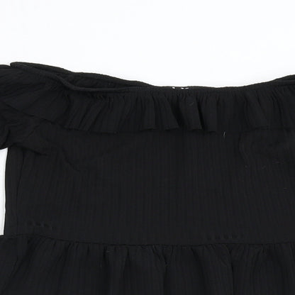 LX London Womens Black   Cropped Blouse Size 12