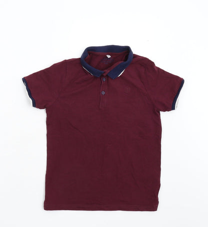 M&S Boys Red   Basic Polo Size 9-10 Years