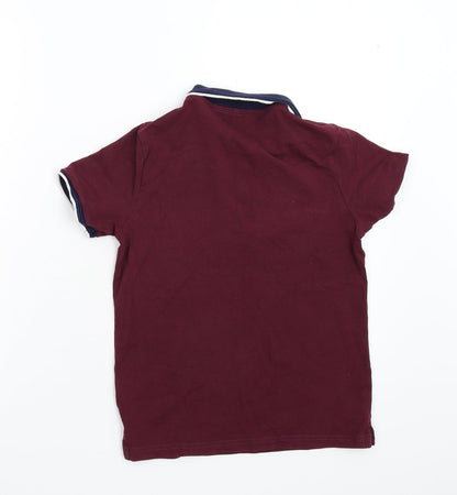 M&S Boys Red   Basic Polo Size 9-10 Years