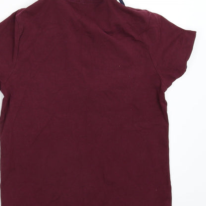 M&S Boys Red   Basic Polo Size 9-10 Years