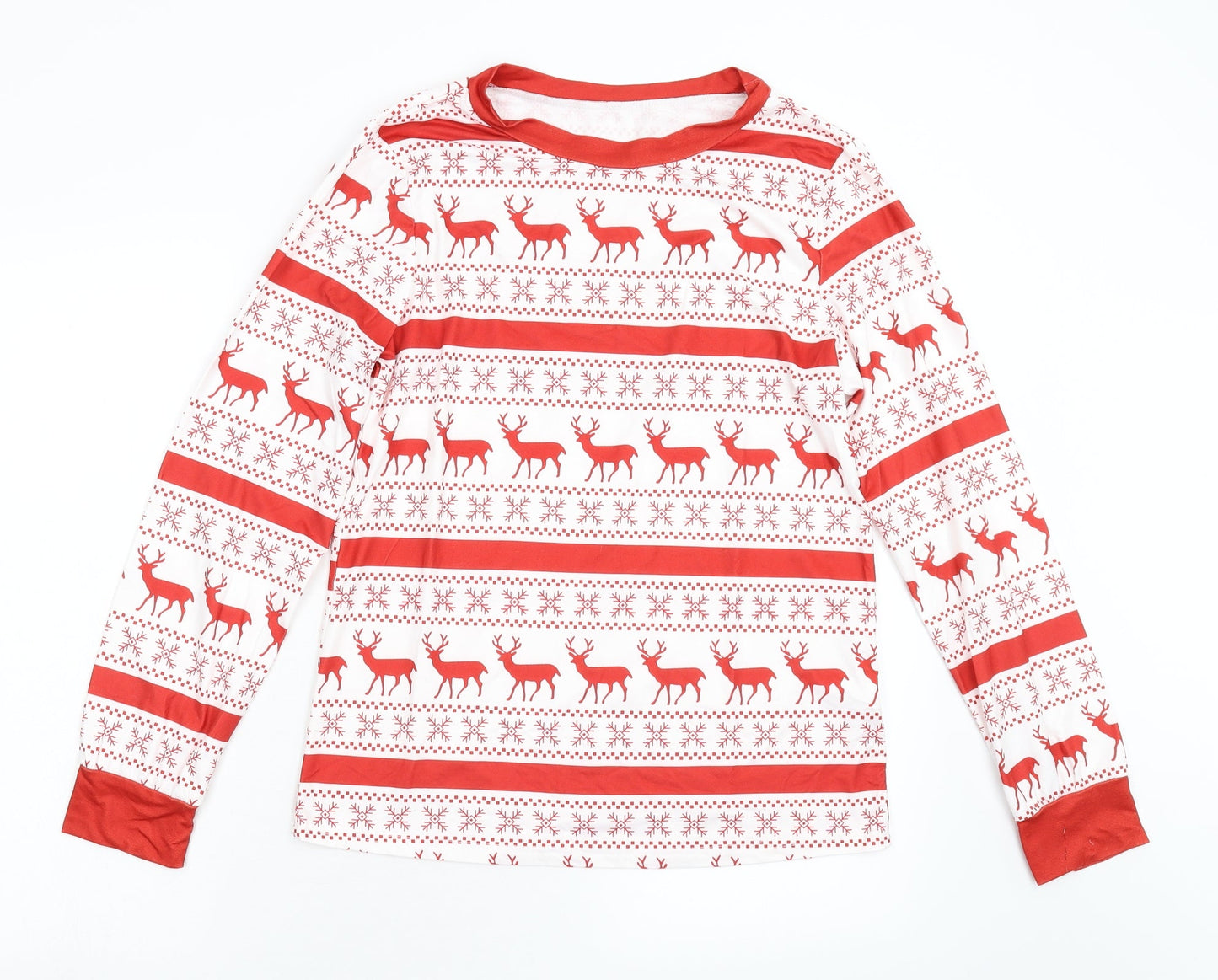 SheIn Womens Red Animal Print  Top Pyjama Top Size S  - Reindeer