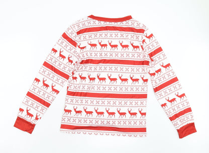 SheIn Womens Red Animal Print  Top Pyjama Top Size S  - Reindeer