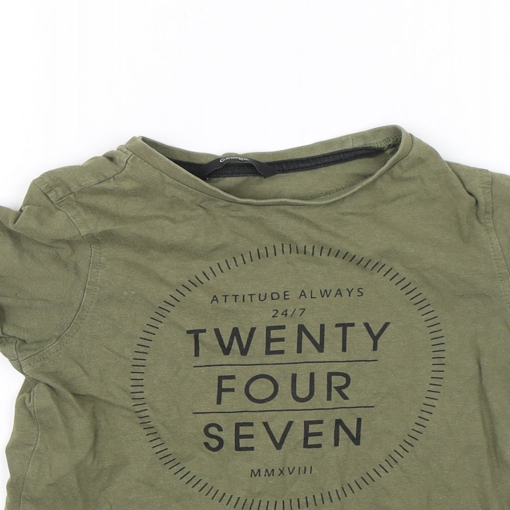 George Boys Green   Basic T-Shirt Size 6-7 Years  - Twenty four seven