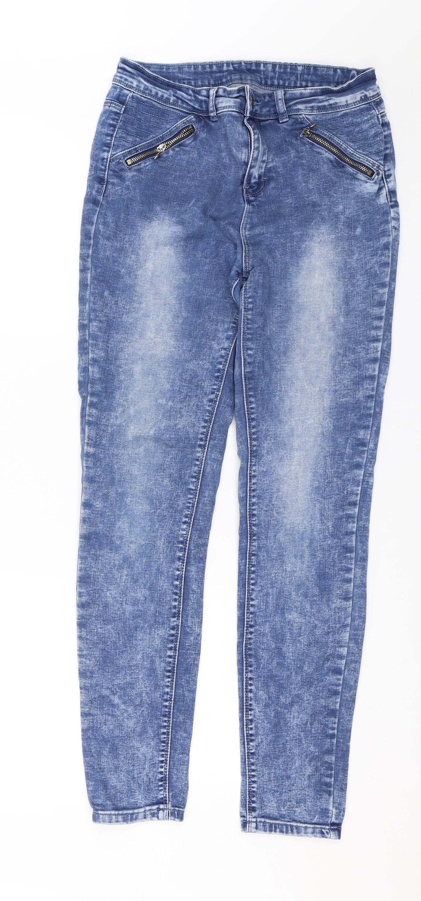 Womens UK Size 28 in Preworn Regular Fit Skinny Blue Jeans