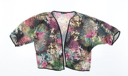 Miss Look Womens Black Floral  Shrug Jumper Size M