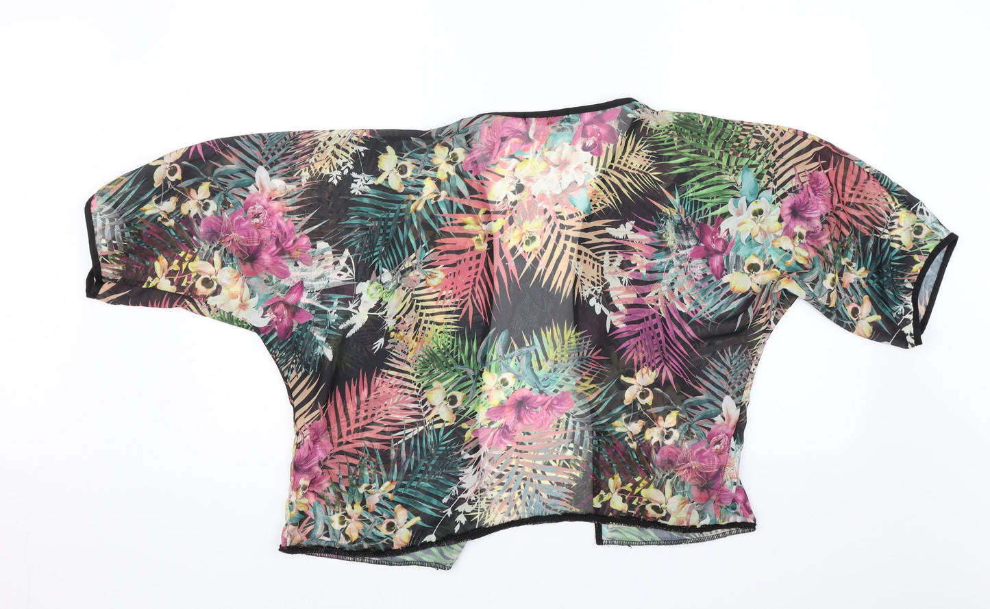 Miss Look Womens Black Floral  Shrug Jumper Size M
