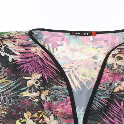 Miss Look Womens Black Floral  Shrug Jumper Size M