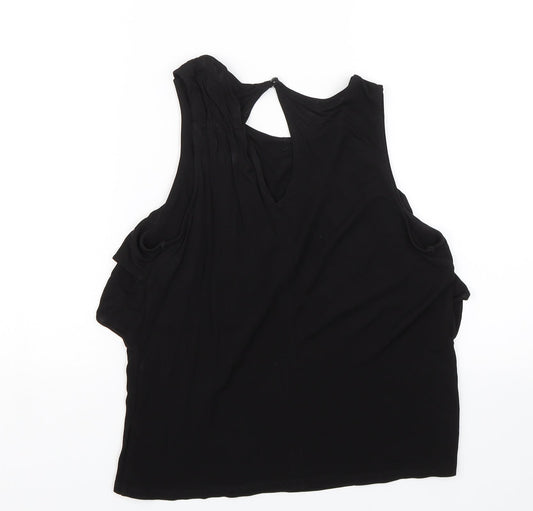 Womens UK Size XS H&M Black Basic Blouse