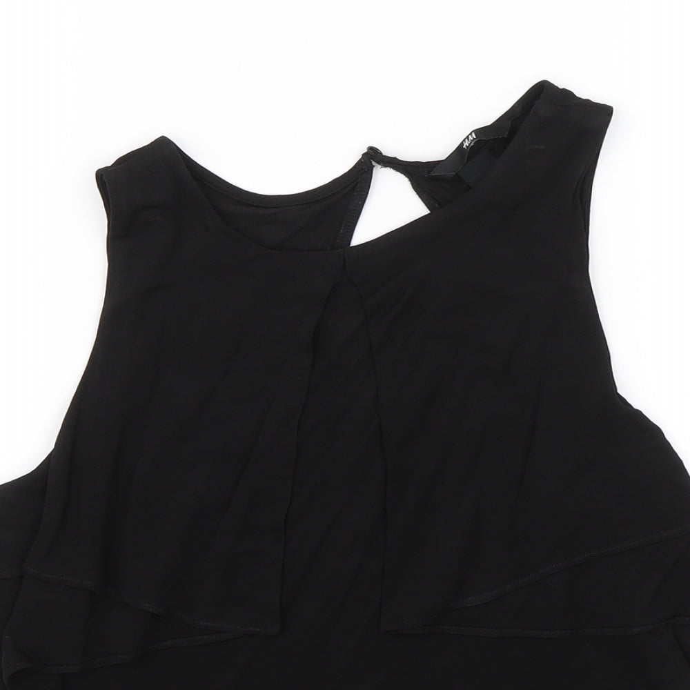 Womens UK Size XS H&M Black Basic Blouse