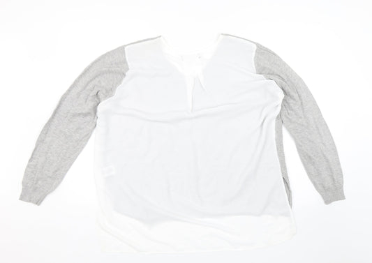 Womens UK Size 20 Atmosphere Grey Basic Blouse