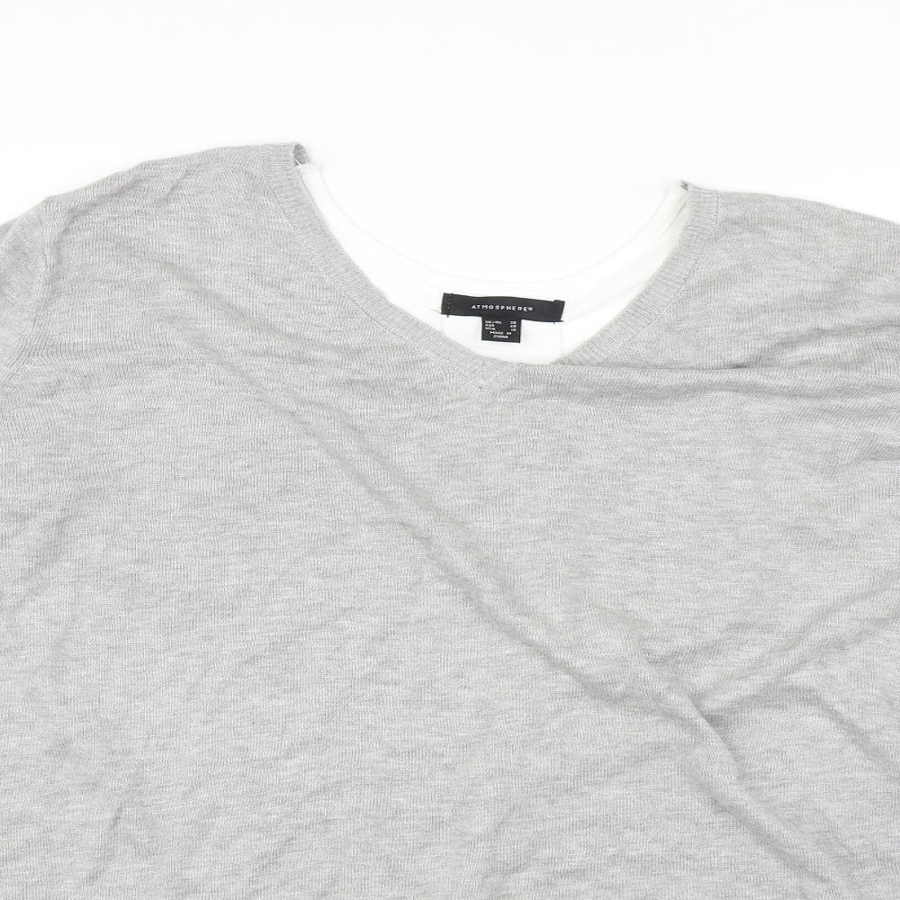 Womens UK Size 20 Atmosphere Grey Basic Blouse