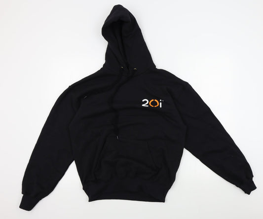 Mens UK Size M Fruit of the Loom Black Pullover Hoodie