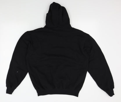 Mens UK Size M Fruit of the Loom Black Pullover Hoodie