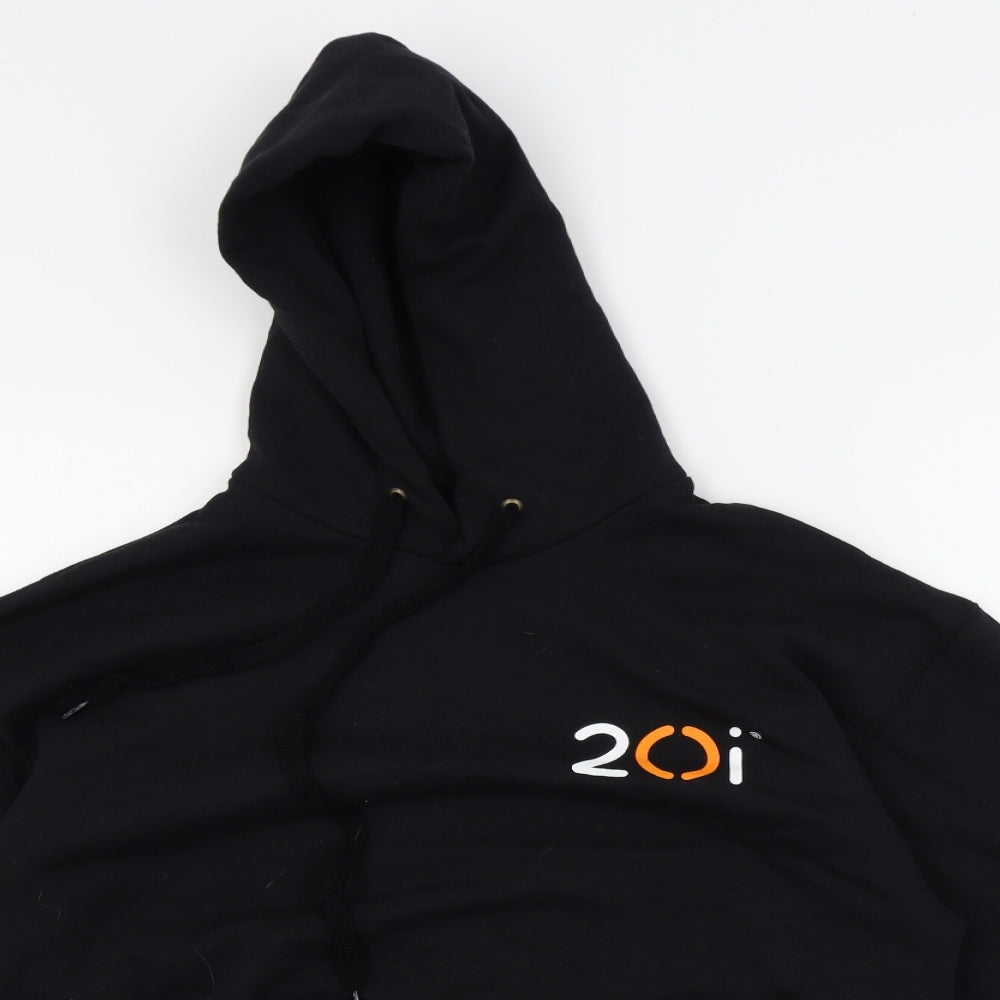 Mens UK Size M Fruit of the Loom Black Pullover Hoodie