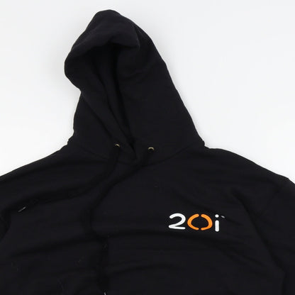 Mens UK Size M Fruit of the Loom Black Pullover Hoodie