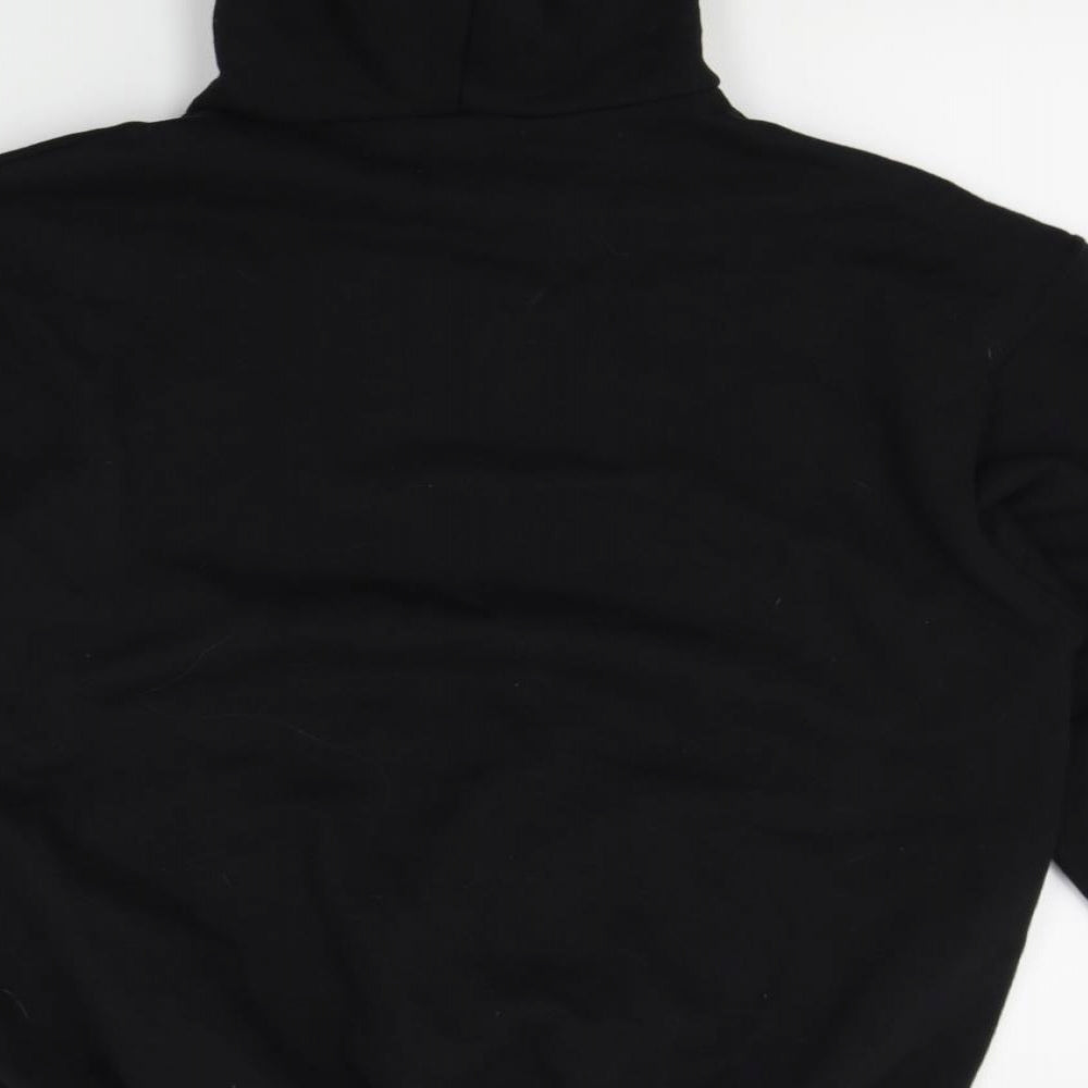Mens UK Size M Fruit of the Loom Black Pullover Hoodie